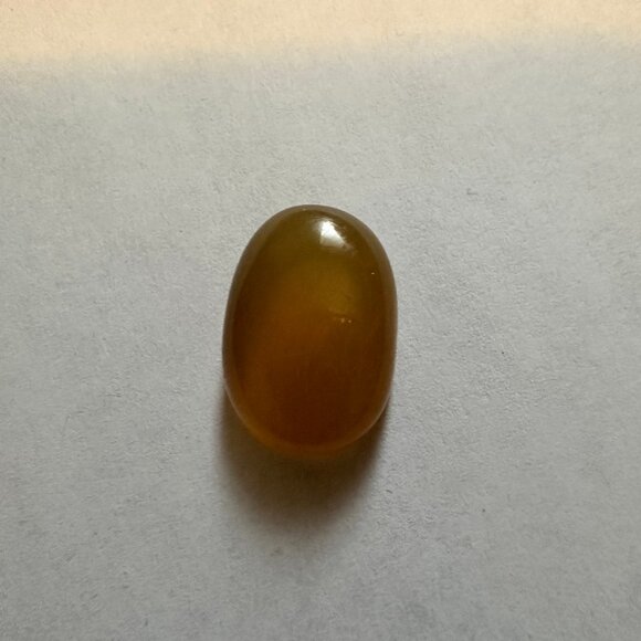 10 Carat Cat Eye Amber Agate (Aqeeq) Gemstone 18 mm x 10 mm Rare - Picture 4 of 8